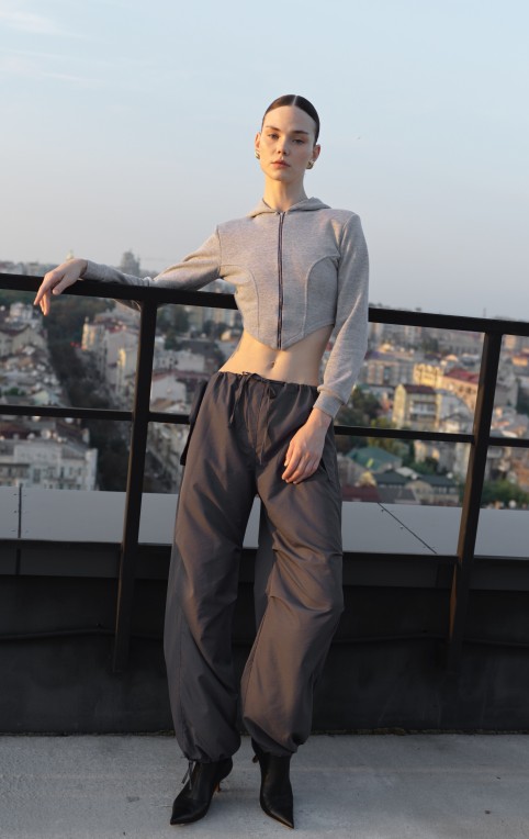 Cargo Wide Pants Grey